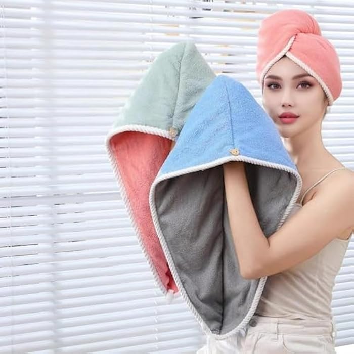 Premium Microfiber Drying Cap to Reduce Frizz and Protect Hair Damage, Practical Design for Shower, Travel, Gym for Every Woman Who Cares About Her Hair. - Image 5